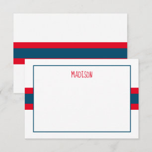 Cartes de notes personnalisées avec ruban à rayure