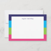 Cartes de notes personnalisées Bright Rugby Stripe (Devant)