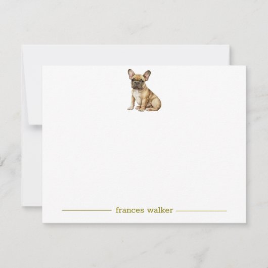 Cartes de notes personnalisées Bulldog Brown (Devant)