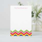 Cartes de notes personnalisées Chevron multicolore (Debout devant)