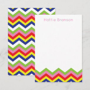 Cartes de notes personnalisées Chevron multicolore