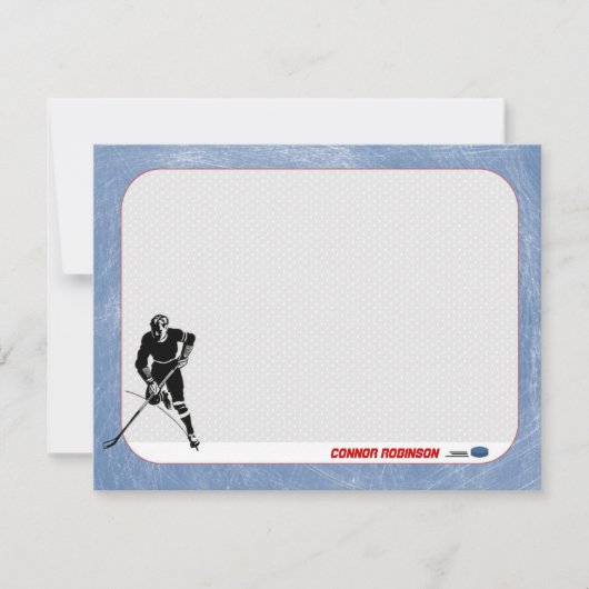 Cartes de notes personnalisées de hockey (Devant)