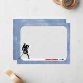 Cartes de notes personnalisées de hockey (Devant/Arrière en situation)