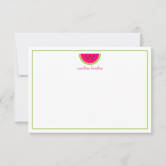 Cartes de notes personnalisées de la pastèque douc (Devant)