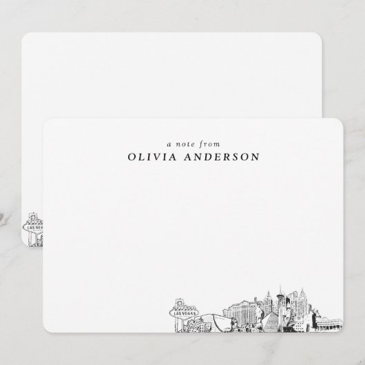 Cartes de notes personnalisées de Las Vegas Skylin (Devant / Derrière)