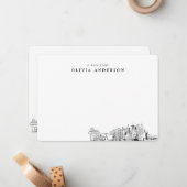 Cartes de notes personnalisées de Las Vegas Skylin (Devant/Arrière en situation)