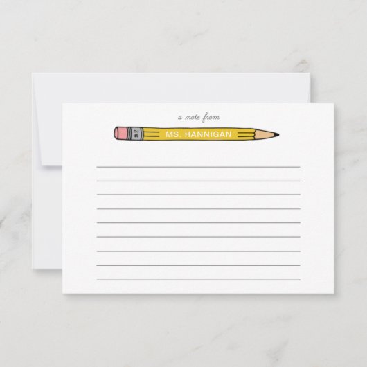 Cartes de notes personnalisées de l'enseignant ave (Devant)