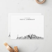 Cartes de notes personnalisées de Nashville Skylin (Devant/Arrière en situation)