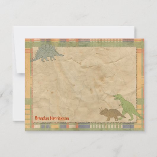Cartes de notes personnalisées Dinosaur (Devant)