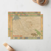 Cartes de notes personnalisées Dinosaur (Devant/Arrière en situation)