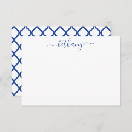 Cartes de notes personnalisées du Motif marocain (Devant / Derrière)