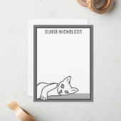 Cartes de notes personnalisées fantaisistes de cha (Devant/Arrière en situation)