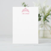Cartes de notes personnalisées Heart Tiara Crown (Debout devant)