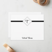 Cartes de notes personnalisées initiales et nom (Devant/Arrière en situation)