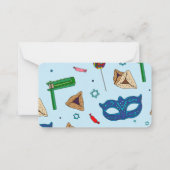 Cartes de notes personnalisées Joyeux Pourim (Dos)