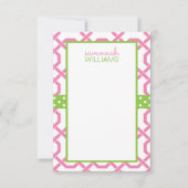 Cartes de notes personnalisées Lattice & Grosgrain (Devant)