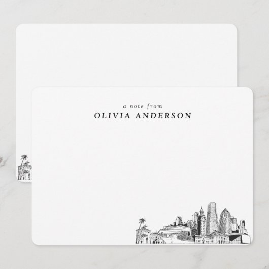 Cartes de notes personnalisées Miami Skyline (Devant / Derrière)