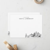 Cartes de notes personnalisées Miami Skyline (Devant/Arrière en situation)