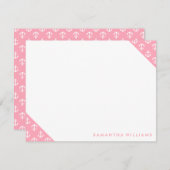 Cartes de notes personnalisées Motif Ancres roses (Devant / Derrière)