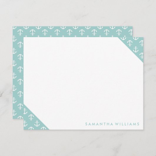 Cartes de notes personnalisées Motif des Ancres de (Devant / Derrière)