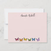 Cartes de notes personnalisées Papillon Arc-en-cie (Devant)