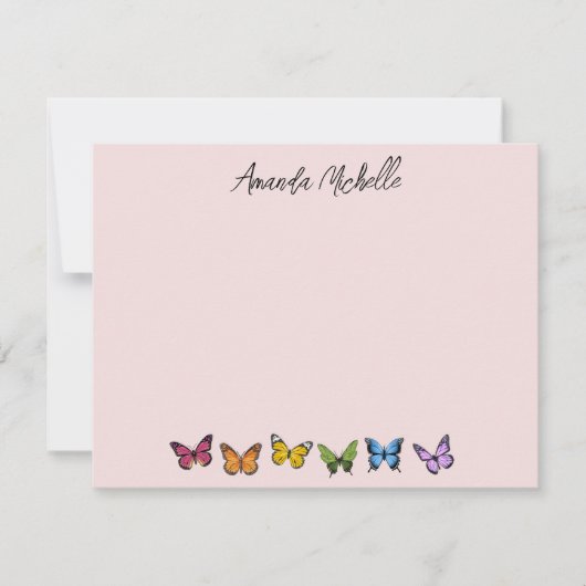 Cartes de notes personnalisées Papillon Arc-en-cie (Devant)
