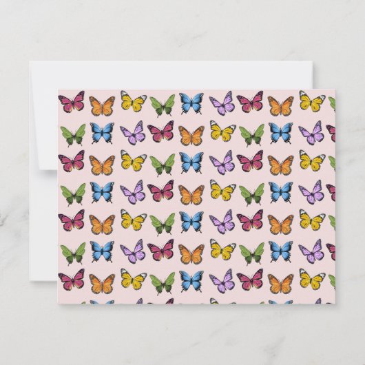 Cartes de notes personnalisées Papillon Arc-en-cie (Dos)