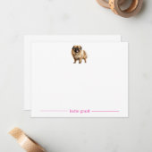 Cartes de notes personnalisées Pekingese (Devant/Arrière en situation)