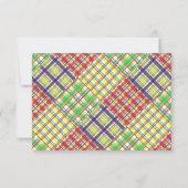 Cartes de notes personnalisées Plaid Madras (Dos)