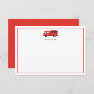 Cartes de notes personnalisées pour Camion-Feu