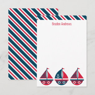Cartes de notes personnalisées pour voiliers triés