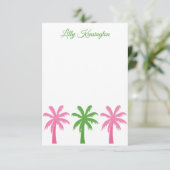 Cartes de notes personnalisées Preppy Palm Trees (Debout devant)