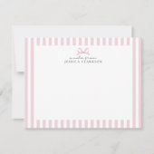 Cartes de notes personnalisées Preppy Rose Striped (Devant)