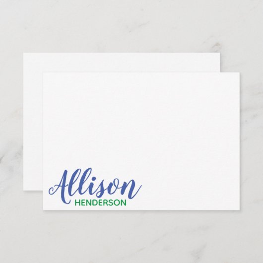 Cartes de notes personnalisées Script & Block - To (Devant / Derrière)