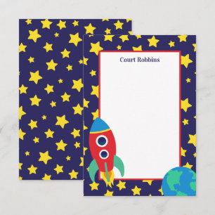 Cartes de notes personnalisées Space Rocket