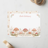 Cartes de notes personnalisées sur les champignons (Devant/Arrière en situation)