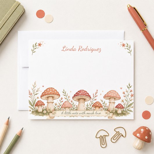 Cartes de notes personnalisées sur les champignons