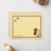 Cartes de notes personnalisées Sweet Bee (Devant/Arrière en situation)