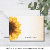 Cartes de notes personnalisées tournesol Whimsical