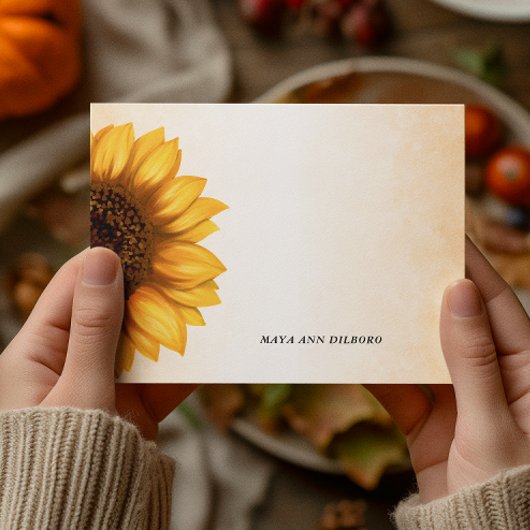 Cartes de notes personnalisées tournesol Whimsical