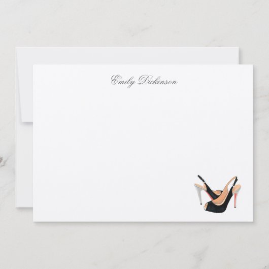 Cartes de notes personnelles de pompes noires (Devant)