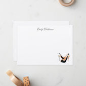 Cartes de notes personnelles de pompes noires (Devant/Arrière en situation)