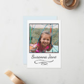 Cartes de notes photo enfants écriture simple mode (Devant/Arrière en situation)