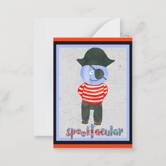 Cartes de notes pirate de dessin animé Halloween e (Devant)