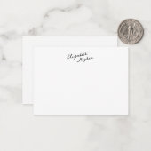 Cartes de notes plates à monogramme de nom manuscr (Devant/Arrière en situation)