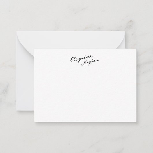 Cartes de notes plates à monogramme de nom manuscr (Devant)