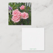 Cartes de notes plates aux roses roses (Devant / Derrière)