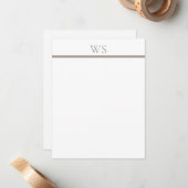 Cartes de notes plates avec monogramme en barre ta (Devant/Arrière en situation)