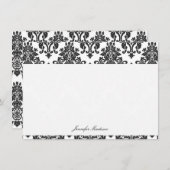 Cartes de notes plates Damask Élégantes (Devant / Derrière)