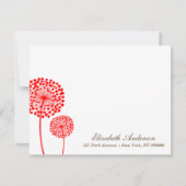 Cartes de notes plates des Dandelions rouges (Devant)